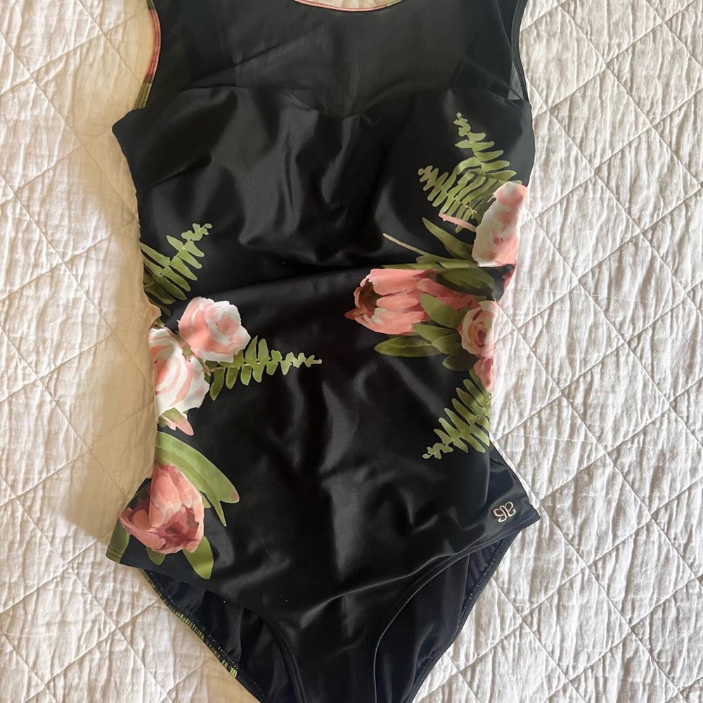 Albion Black Floral One Piece Swimsuit - Picture 2 of 10